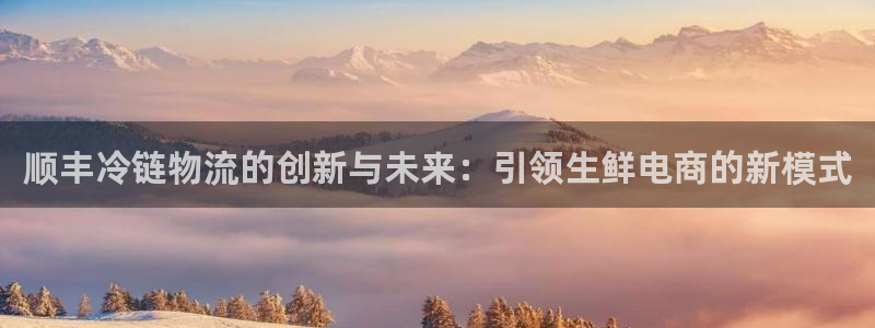 多多28免费充钱:顺丰冷链物流的创新